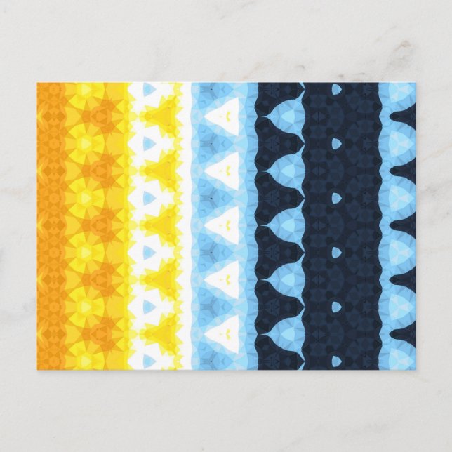 Boho Groovy Geometrisk Abstrakt AroAce Pride Flagg Vykort (Framsida)