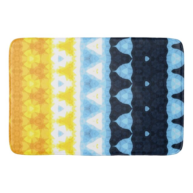 Boho Groovy Geometrisk Abstrakt AroAce Prideflagga Badrumsmatta (Framsidan)