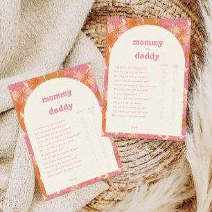 Boho Groovy Mamma eller pappas babyvykort OSA Kort
