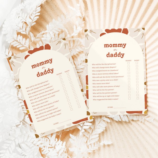 Boho Groovy Mamma eller pappas babyvykort OSA Kort (Skapare uppladdad)