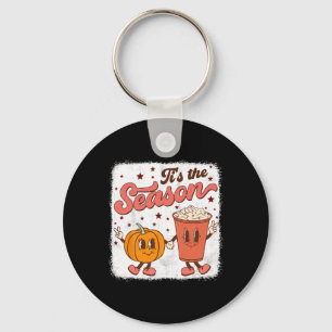 Boho Groovy Tis Season Cute Pumpkin Spice Fall Nyckelring
