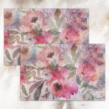 BOHO GRUNGE BLOMMIGT COLLAGE DECOUPAGE TISSUE PAPE