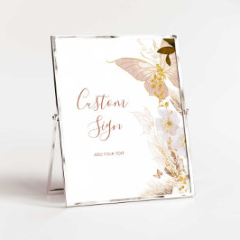 Boho guld blommigt  butterfly Anpassningsbar Poster