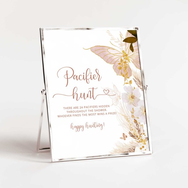 Boho guld butterfly Nappar-jaktspelet Poster (Skapare uppladdad)