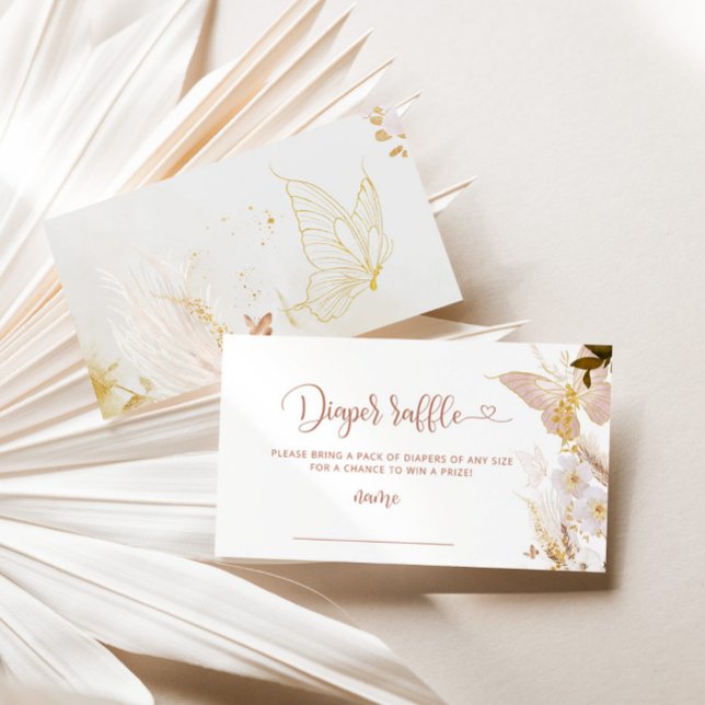 Boho guld Butterfly raffle biljett Tilläggskort (Skapare uppladdad)