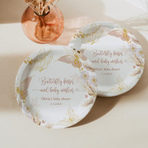 Boho guld foil butterfly kysser babydusch