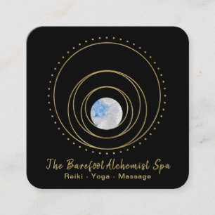 *~* Boho Guld Helig Geometry Luna Lunar Måne Fyrkantigt Visitkort