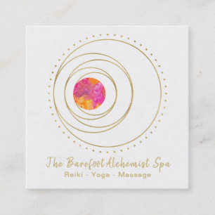 *~* Boho Guld Helig Geometry Lunar Måne Luna Fyrkantigt Visitkort