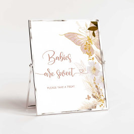 Boho guld pampas grosfjäril Spädbarn är söt Poster
