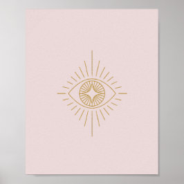 Boho Guld & PinkDiamond Öga Dorm Room Wall Art | Poster