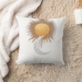 Boho Guld Sol Måne Celest kudde