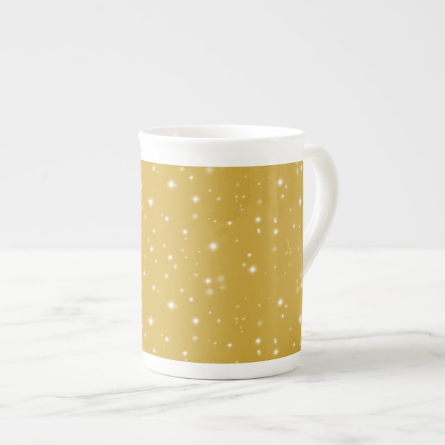 Boho Guld Starlight Benporslin Mugg (Framsida höger)