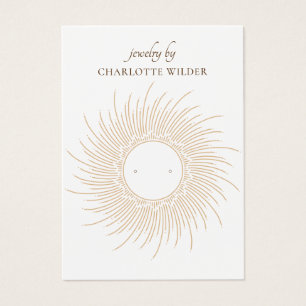 Boho Guld Sunburst Spiral Earring Visning Card Visitkort