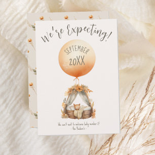 Boho Gult Balloon Gravid Meddelande Inbjudningar