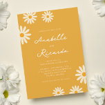 Boho Gult Daisy Hippie QR-kod Foto Bröllop Inbjudningar<br><div class="desc">Överraska dina kära med den här inbjudan i elegant bröllop,  med blommor i daisy,  anpassningsbar,  text och fyrkantig kod efter eget val. Lägg enkelt till dina egna uppgifter genom att klicka på alternativet "anpassa".</div>