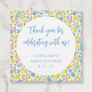 Boho Gult Ditsy Blommigt  Anpassningsbar Baby Show Gåvor Etiketter