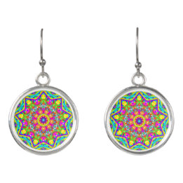 Boho Gult Flower Star Mandala Örhängen