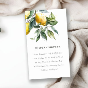 Boho Gult Lemon Garden Visning Baby Shower Tilläggskort