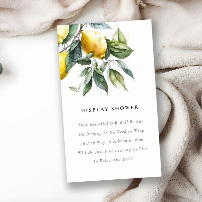 Boho Gult Lemon Garden Visning Baby Shower Tilläggskort (Skapare uppladdad)