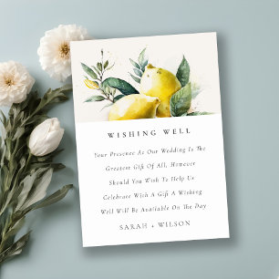Boho Gult Lemon Garden Wedding Wishing well Tilläggskort