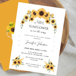 Boho Gult Little SunblommBaby Shower Inbjudningar