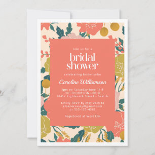 Boho Gult Orange Botanical Flowers Möhippa Inbjudningar