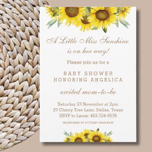 Boho Gult Solros Flicka Shower Inbjudningar