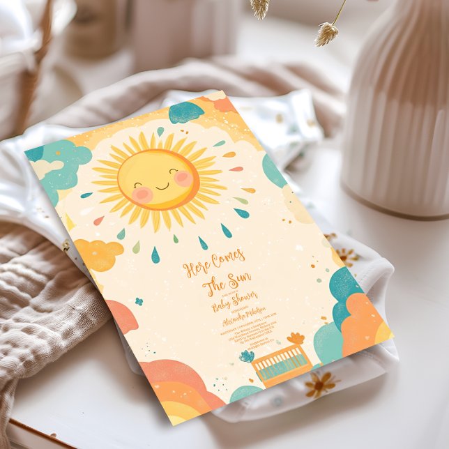 Boho Gult Sunshine Baby Shower Inbjudningar (Skapare uppladdad)