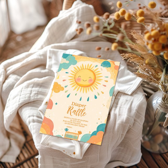 Boho Gult Sunshine Diapper Raffle Tilläggskort (Skapare uppladdad)