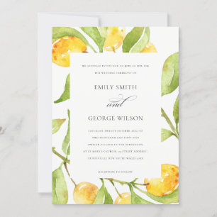 BOHO GULT WATERCOLOR FOLIAGE OLIVE BRÖLLOP INBJUDNINGAR