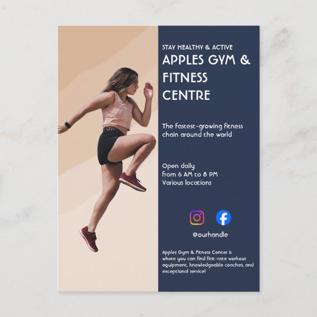Boho Gym / Personlig Tränare Marknadsföring Postko Vykort (Framsida)