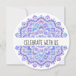 Boho Gypsy Lila Mandala Inbjudningar