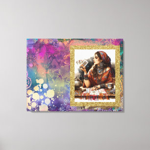 *~* Boho Gypsy Woman A100 Psychic Card Reader Canvastryck