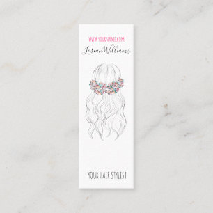 Boho Hair Bröllop Hairdresser Blommigt Romantic Mini Visitkort