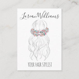Boho Hair Bröllop Hairdresser Blommigt Romantic Visitkort
