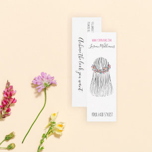 Boho Hair Stylist Flower Krona Bröllop Hairstyle Mini Visitkort
