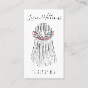Boho Hair Stylist Flower Krona Möhippa Hairstyle Q Visitkort