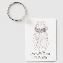 Boho Hair Wedding Hairdresser Floral Romantic QR Nyckelring