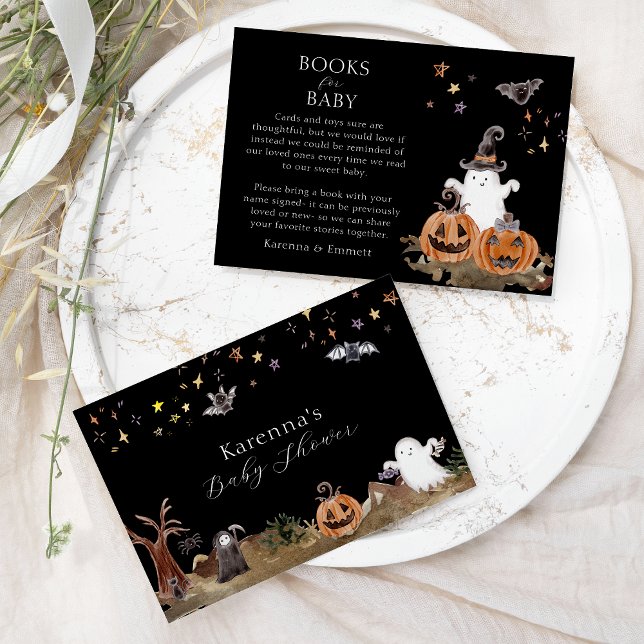 Boho Halloween Baby Shower Bokar för Baby Tilläggskort (Skapare uppladdad)