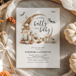 Boho Halloween Baby Shower Inbjudan Tokig över Beb