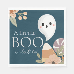Boho Halloween Baby Shower Little Boo Ghost Teal Pappersservett