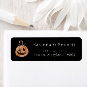 Boho Halloween Baby Shower Returadress Etikett