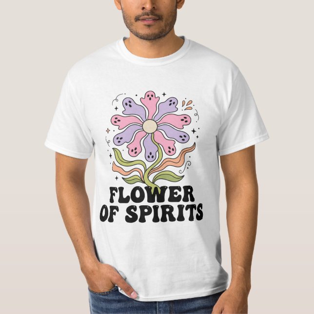 Boho Halloween Blomma Spöke PNG T Shirt (Framsida)