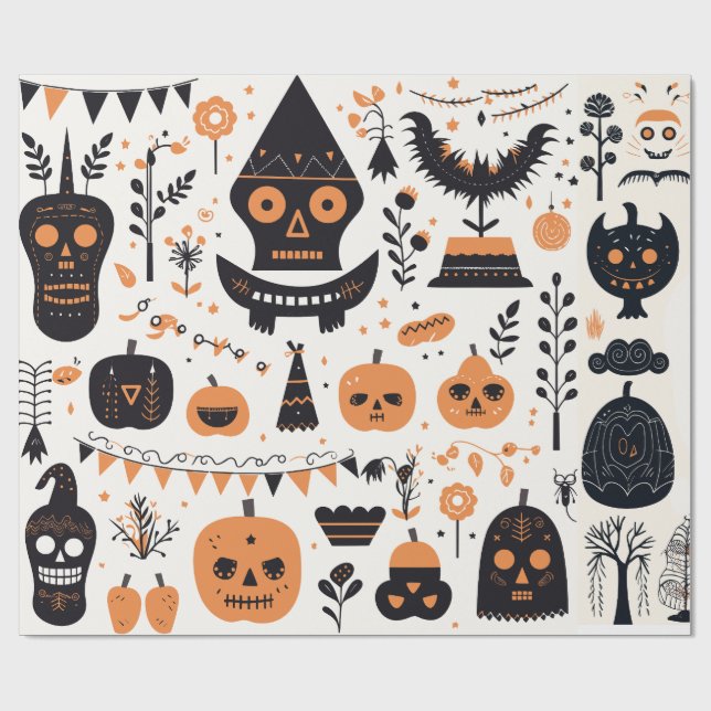 Boho Halloween Cute Party Embellish Presentpapper (Platt)
