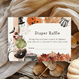 Boho Halloween Ghost Pumpkin Diaper Raffle Tilläggskort