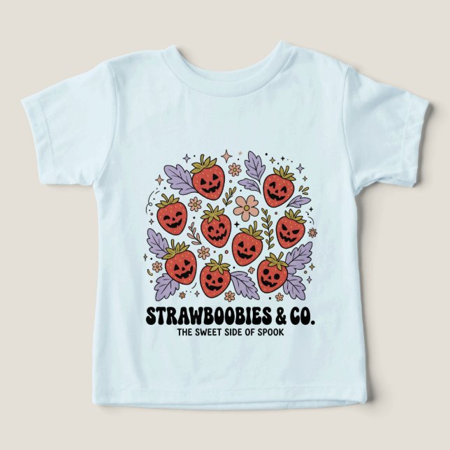 Boho Halloween Jordgubbar PNG T Shirt (Design Framsida)