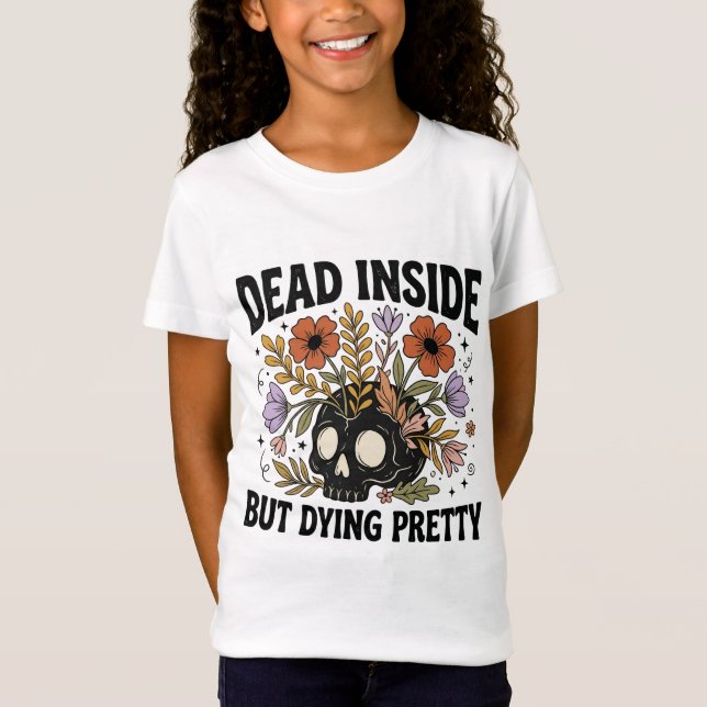 Boho Halloween Skalle Blomma PNG T Shirt (Framsida)