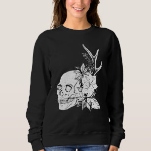Boho Halloween Skalle Blommor Ockult Mörk Konst Go T Shirt