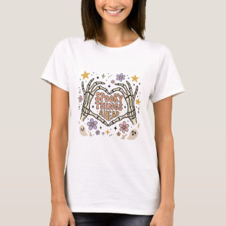 Boho Halloween skelett hand T Shirt