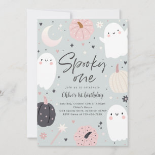 Boho Halloween-spöke Första födelsedagsfest Inbjudningar